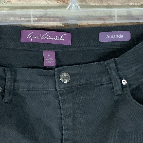 GLORIA VANDERBILT “Amanda” Black Straight Leg Denim Jeans 63 - Picture 3 of 7